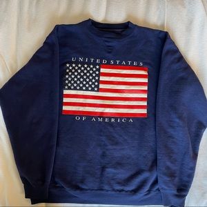 Galt Sand USA Flag Vintage Crewneck Sweatshirt Size L